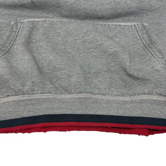 ENYCE Vintage Full Zip Gray Navy Red Hoodie Sweatshirt Thrashed Grunge 2XL XXL - Picture 11 of 14